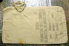 Vintage Wilmington Trust Company Delaware 198999 $1000 Knit Canvas Money Bag