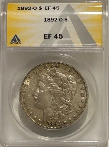 1892 O Morgan Silver Dollar ANACS XF45 Tougher Date Morgan