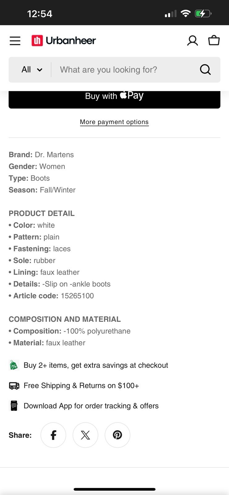 SAOLA Stivali da combattimento Dr. Martin bianchi unisex in pelle con suola robusta e design stringato