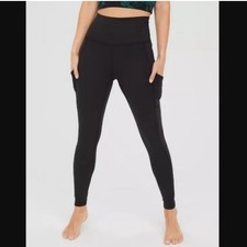 Aerie Offline The Hugger Legging Hi-Rise Pocket Activewear Size Medium Black N19