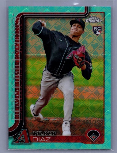 2025 Topps Chrome - Yilber Diaz #8 Aqua Logofractor /199 (RC)