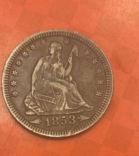 1853 Seated Liberty Silver Quarter  - Great Condition - Uncleaned