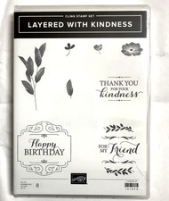 LAYERED WITH KINDNESS cling mount stamp set retired Stampin' UP