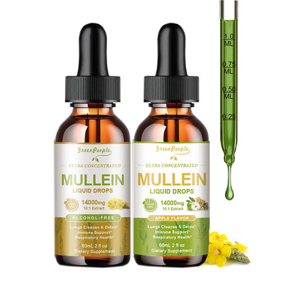 Mullein Leaf Extract Vegan Drops for Lung Cleanse & Respiratory Function