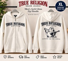 TRUE RELIGION MEN  S ARCH LOGO BUDDHA ZIP HOODIE   SIZE XL   NWT