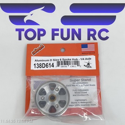 ROBART 138D614 ALUMINUM D SIZE 6 SPOKE HUB FOR RC AIRPLANES W/ 1/4'' AXLE