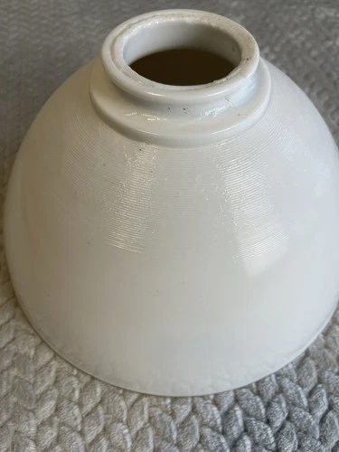 Vtg 10" Lamp Shade Milk Glass Torchiere Floor CeilingTable Pendant Lined Pattern