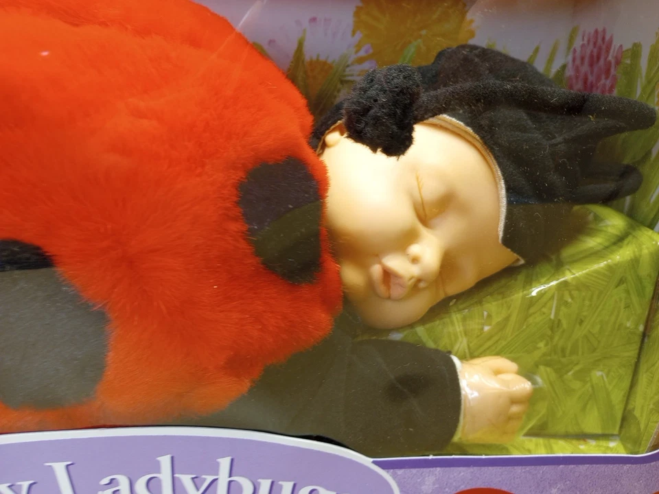 "Muñeca durmiente bebé Ladybug vintage Anne Geddes 17"" coleccionable 1997 NUEVO Foto 3 de 4