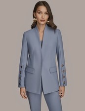 NWT Donna Karan Women's Notch Lapel Collar One-Button Blazer. Size 10. Tempest.