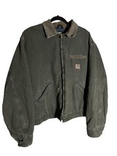 Vintage Carhartt J97 MOS Detroit Moss Green Blanket Lined Jacket Made In USA XL