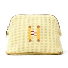 HERMES Bag Women s Bolide Crazy H Pouch Mini Cosmetic Pouch Canvas Citron Ocre H