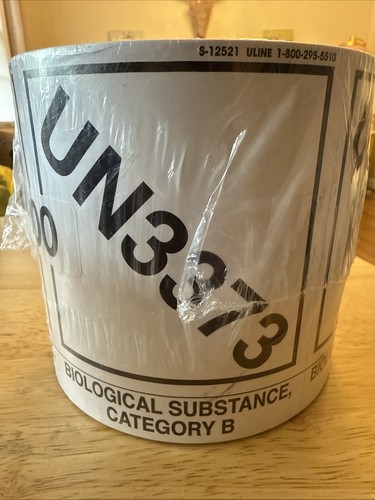 DOT Luft Aufkleber Etiketten "UN 3373 Biologischer Stoff, Kategorie B" Gefahren UN3373 - Bild 2 von 3