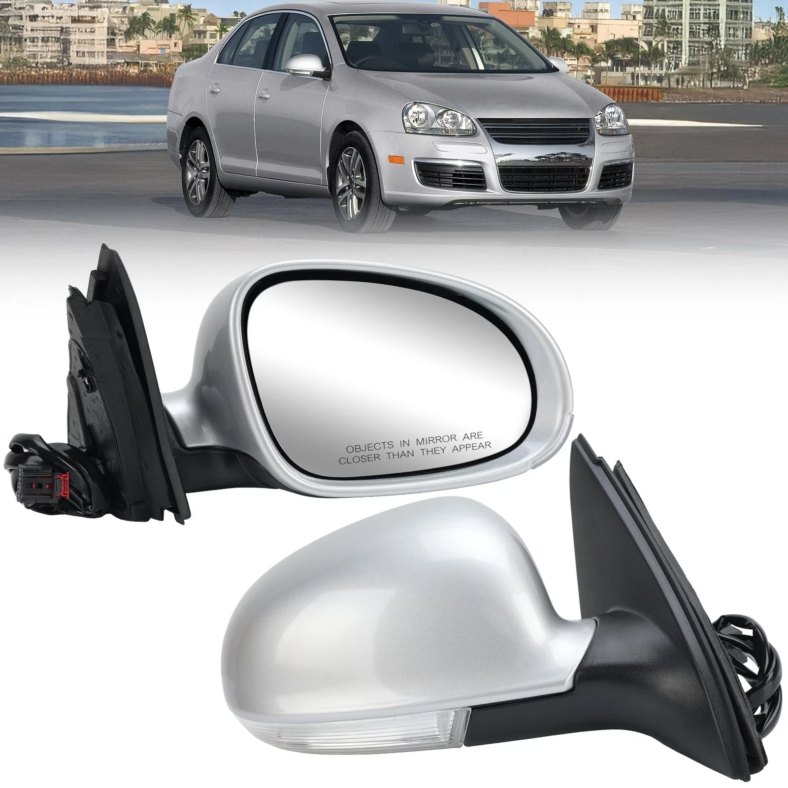 Heated Right Passenger Side Mirror for 20052010 Volkswagen Jetta, Power Glass