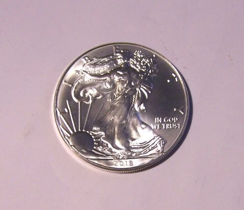 2018 American Eagle Silver Dollar Coin, Uncirculated, 1 oz .999 Fine