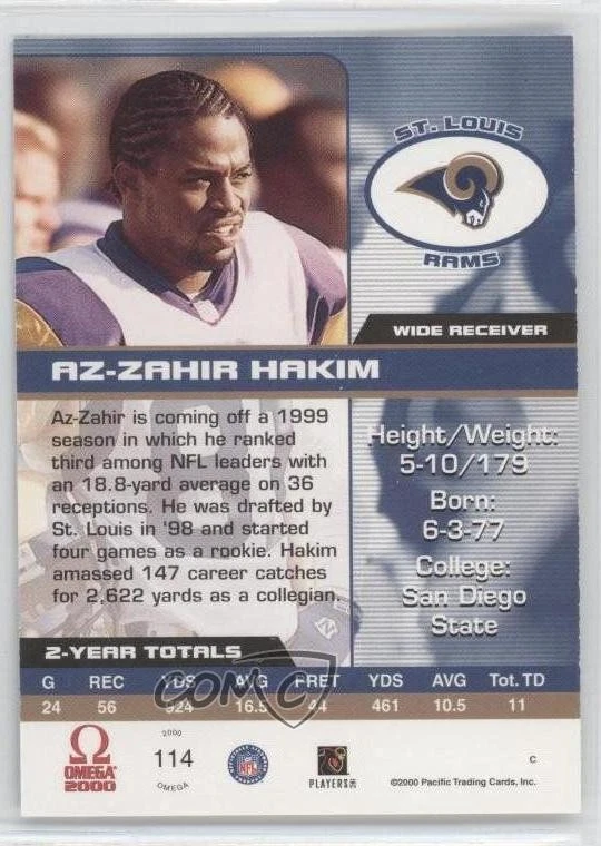 2000 Pacific Omega Platinum Blue Missing Serial Number Az-Zahir Hakim #114 - Image 2 of 2