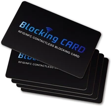 RFID Blocking Card (5 Pack) for Wallets, Slim RFID/NFC Blocker - One Card Protec