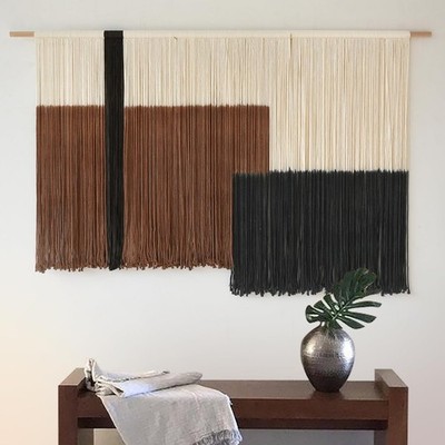 Macrame Wall Hanging Large Dip Dye Tapestry Fiber Wall Art Boho Bedroom Décor 
