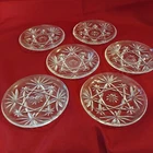 set of 6 Anchor Hocking Star of David 4.5" cut glass plates