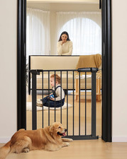 29"-57" Baby and Pet Safety Gate, 30" Tall Metal Walk-Thru Gate for Doorways S