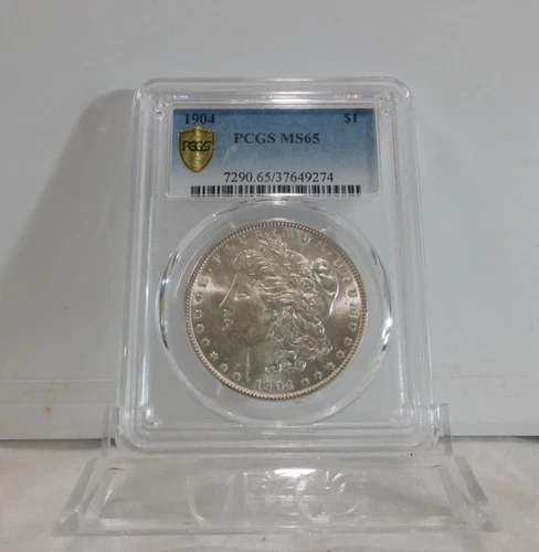 GOLD SHIELD!  1904-O  MORGAN Silver Dollar, PCGS MS-65!
