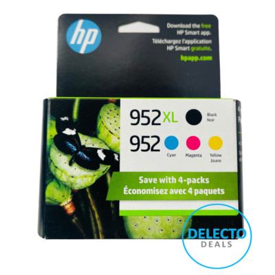 GENUINE 4-PACK HP 952XL Black & 952 Color Ink OFFICEJET PRO 8710 SEALED BOX 2027