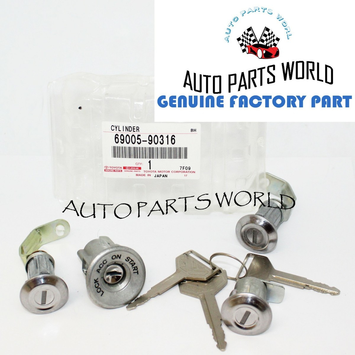トヨタ CAR LOCK 690056B493C0 Genuine Toyota CYLINDER SET, LOCK 69005-6B493