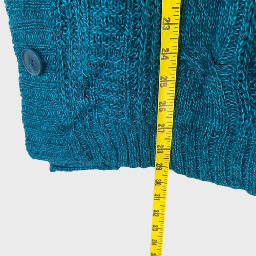 Debbie Morgan Sweater Poncho Blue Women's Medium Knit Scoop-Neck Pullover New - Picture 13 of 13