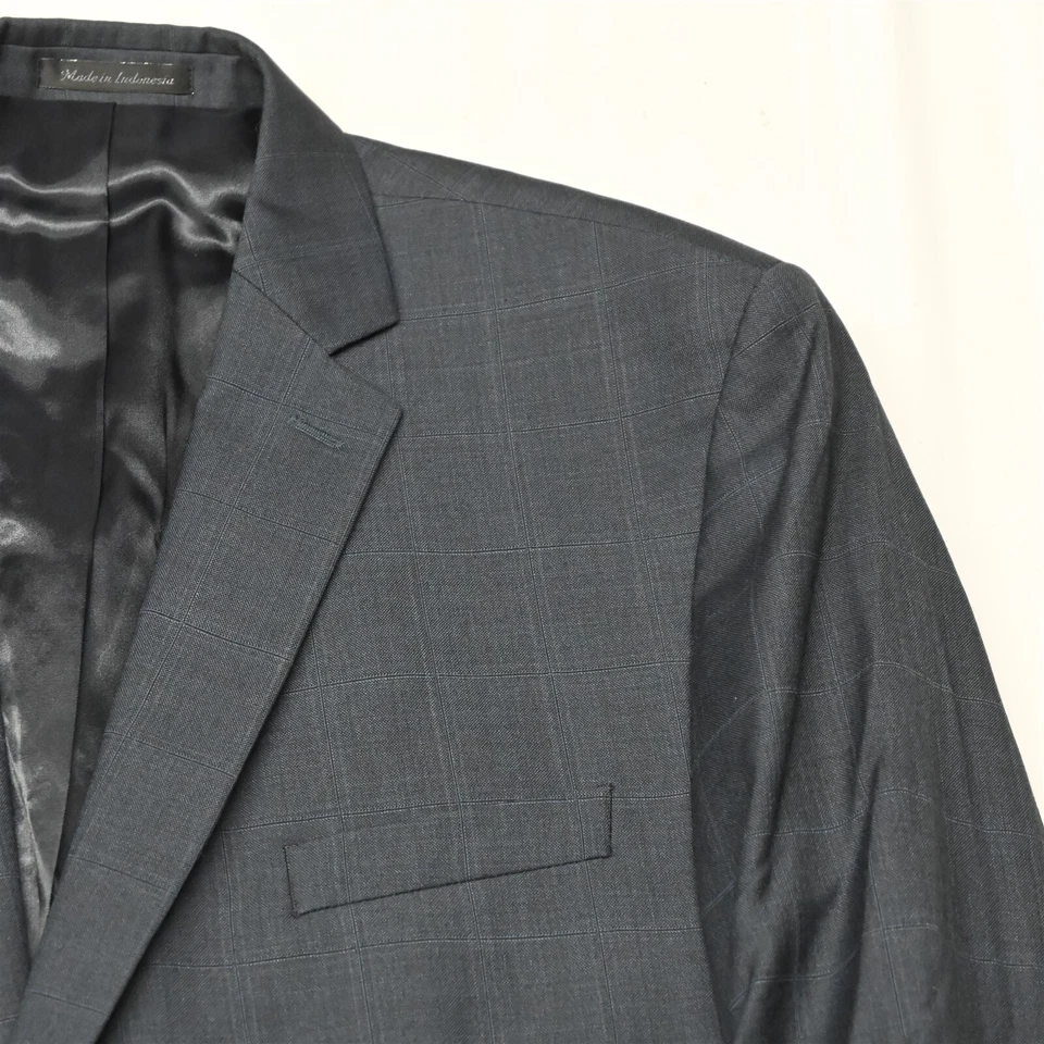 Blazer Traje Chaqueta Abrigo Deportivo Calvin Klein 46L Azul Cuadros 100% Lana Para Hombre Foto 2 de 4