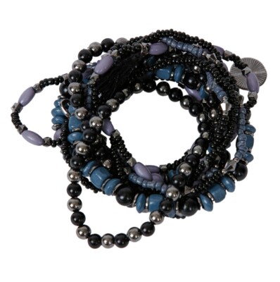 The Moshi: Armband ''Bracelet Brooklyn'' Grey/Black, 10 einzelne Armbänder im Set