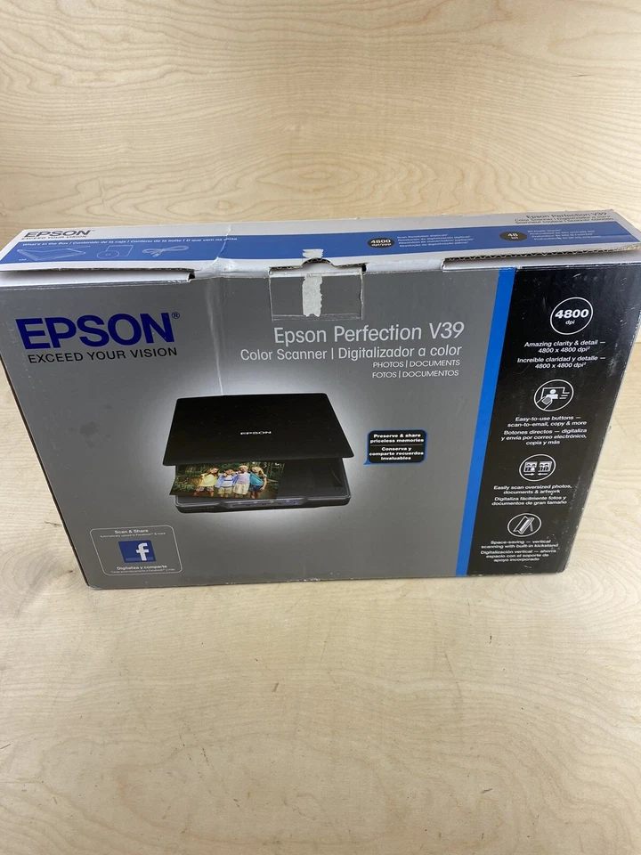 Epson Perfection V39 Color Photo & Document Scanner W/ Scan-to-cloud Brand New - Image 3 of 4