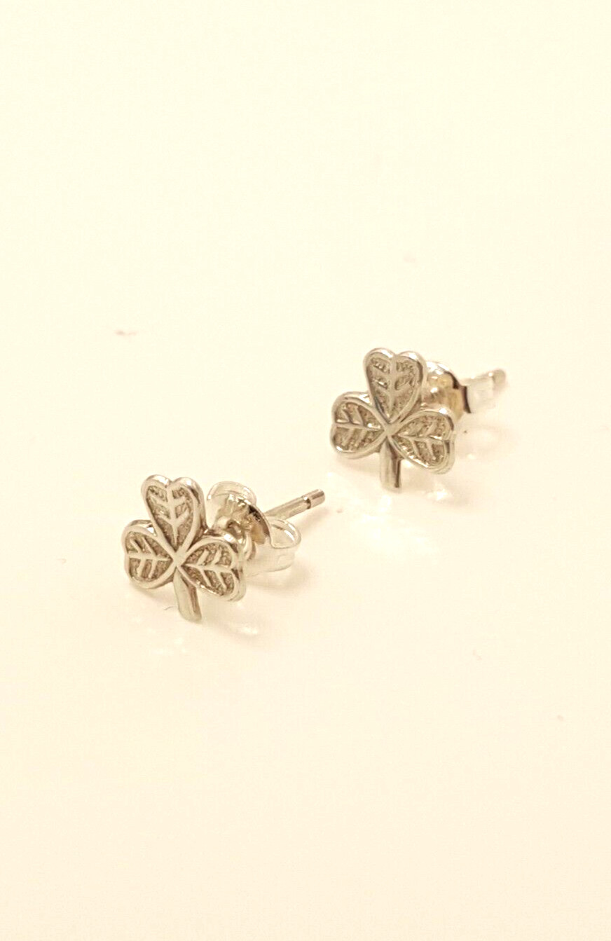 Gorgeous Solid Three Leaf Clover Stud Earrings 92… - image 22