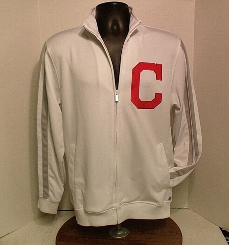 Cleveland Indians Polyester Full Zip Sewn Warm Up Jogging Casual Jacket SZ MED