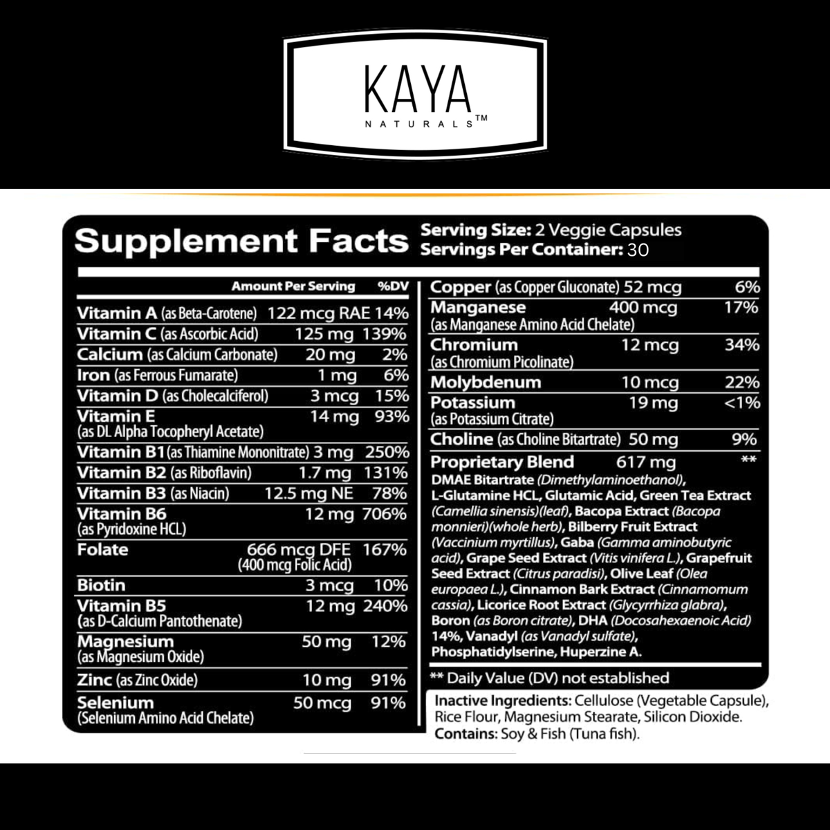 Kaya❤️ Kaya Naturals Neuro Brain & Focus Supplement Capsule - 60 (KNNBE60