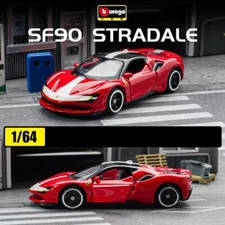 CR Bburago 1:64 Red Ferrari SF90 Stradale Fiorano Model Toy Diecast Metal Car