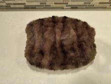 Older vintage large woman's hand "Muff"  and cloth lining 12X9" NICE