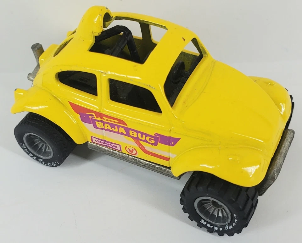 Hot Wheels (ERROR) Amarillo VW Volkswagen Baja Bug Beetle Real Riders 1983 Mattel Foto 2 de 4