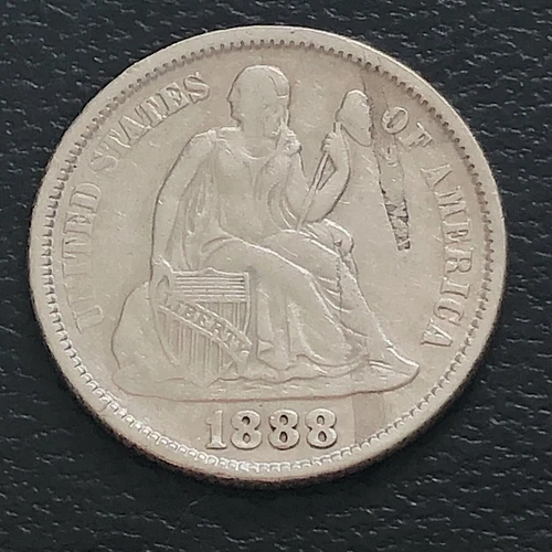 1888 Seated Liberty Dime 10c High Grade XF Lamination ERROR #37069