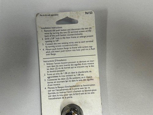 UNUSED Vtg Angelo Door Bell Push Button Lighted Faux Aged Copper Finish (A4) - Picture 8 of 9