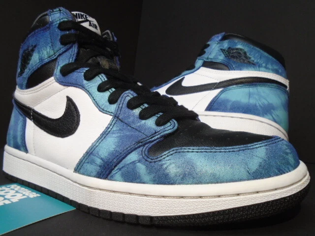 NIKE AIR JORDAN 1 RETRO I HIGH OG TIE DYE WHITE BLACK AURORA GREEN