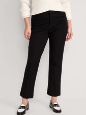 Old Navy High Rise Pixie Straight Ankle Pants Womens 14 Black Stretch NEW