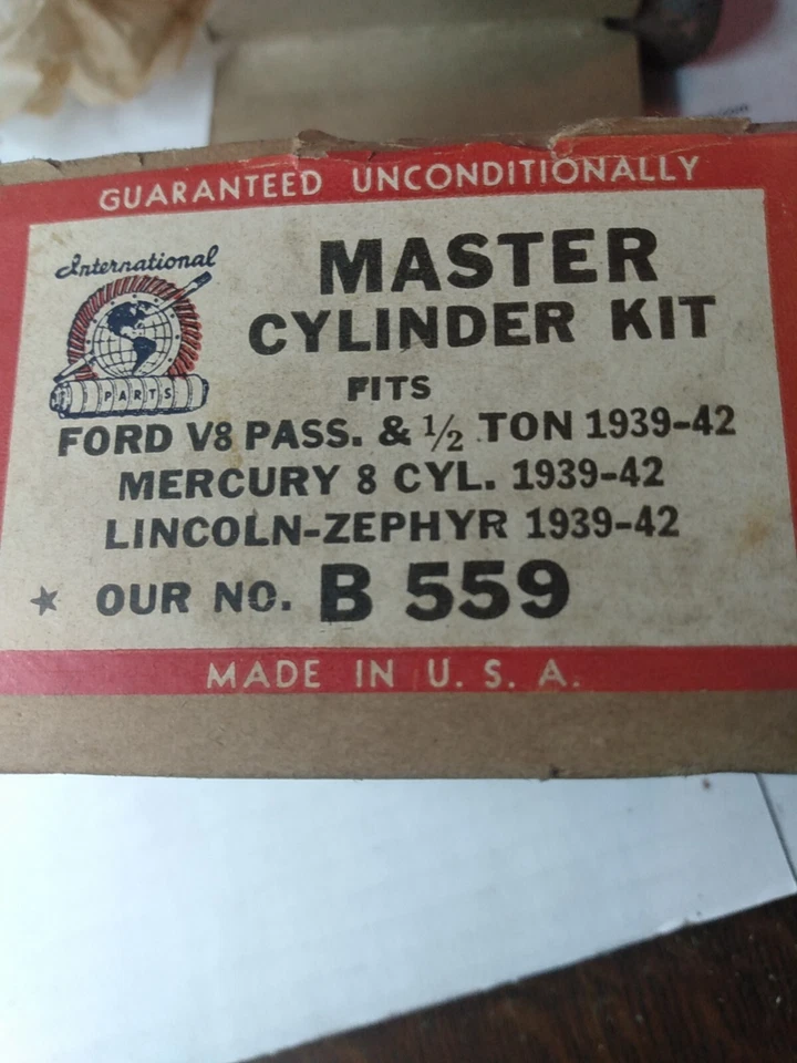 1939 To 1942 Ford V8 Pass 1/2 Ton Trk Mercury Lincoln Zephyr Master Cylinder Kit - Image 3 of 3