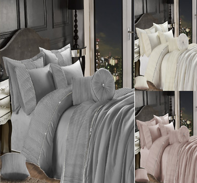 Luxus BESTICKT Satin Seide Bettdecke Quilt Cover Set oder, Tagesdecke Bett Set LEON