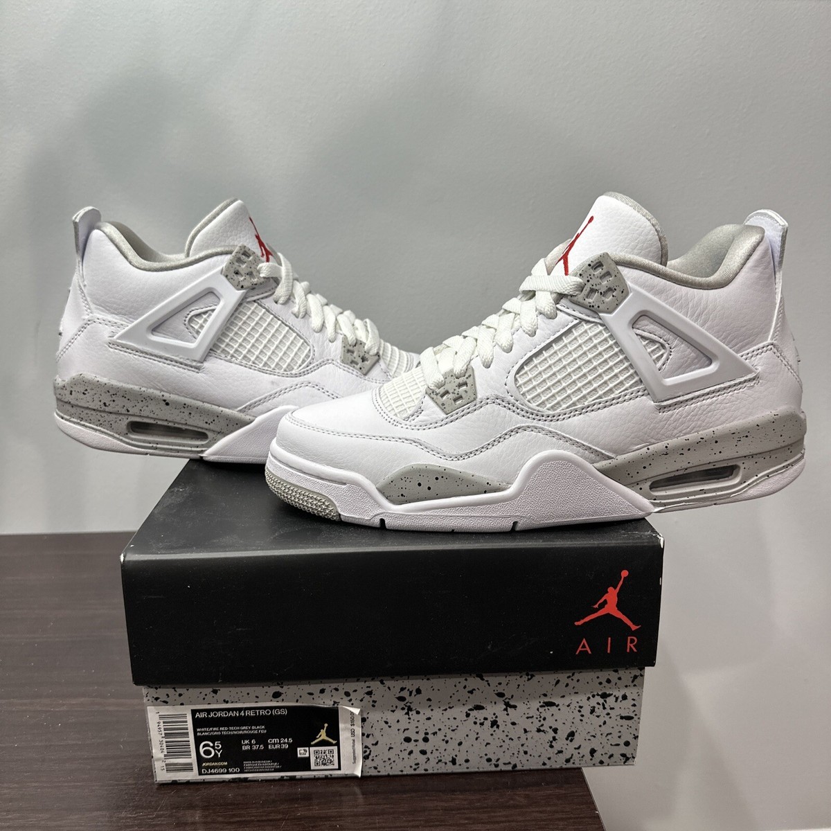 NIKE Jordan Air Jordan 4 OREO 箱あり Nike Air Jordan 4 White Oreo Grey - New Size 12 Ships ASAP