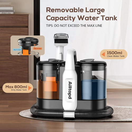 Portable Carpet & Upholstery Spot Cleaner, Powerful Suction & Spot Remover, Deep - Picture 3 of 9