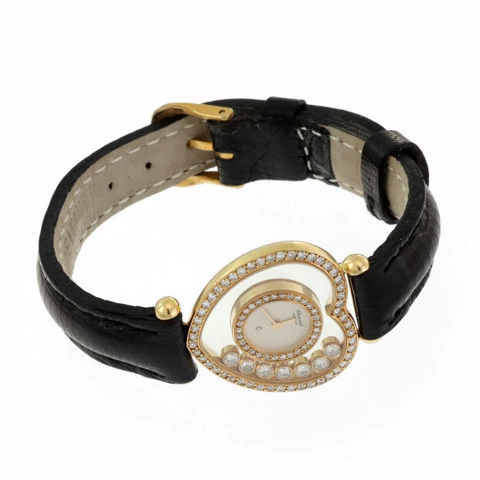 Reloj de cuarzo Chopard Happy Diamond con bisel en corazón de oro amarillo de 18 quilates para dama 5191 Foto 2 de 4