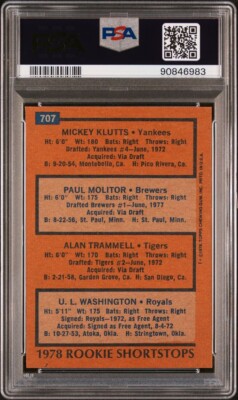 その他 1978 Topps Rookie Shortstops PSA8 1978 Topps Rookie Shortstops PSA8