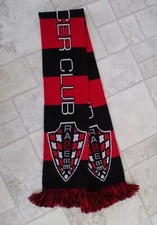 Ruffneck Scarves RAGE SOCCER CLUB  Black & Red  7.5" x 59"   NWOT