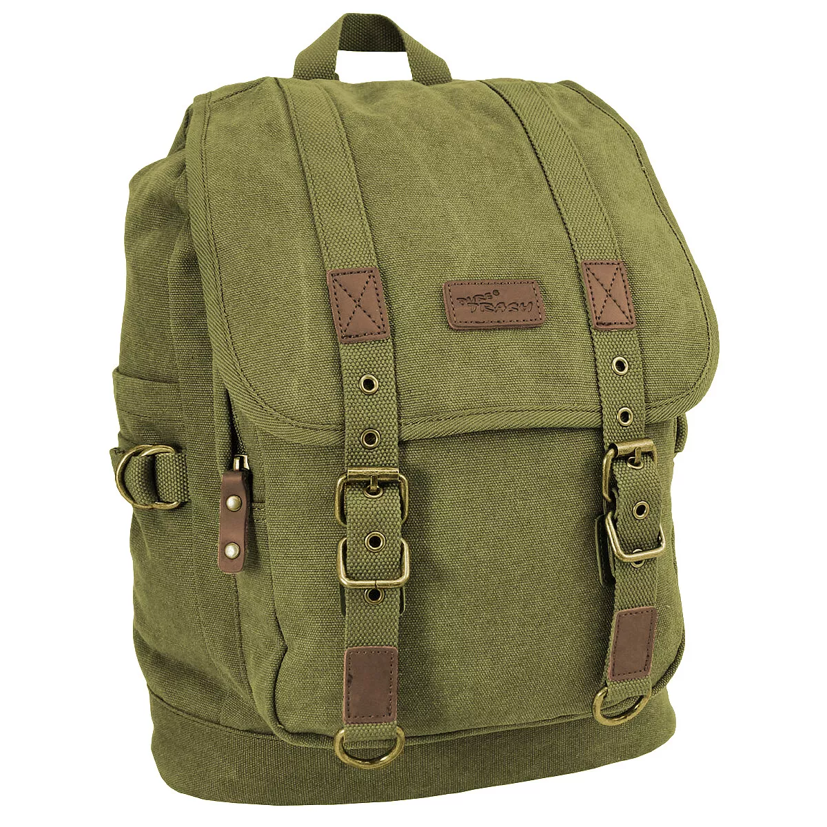 Pure Trash Canvas Backpack 35L Camping Hiking Vintage Rucksack Travel Army  Olive | eBay