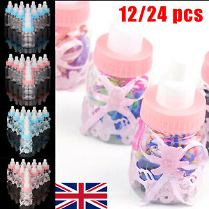 6//12//24X Fillable Bottles Candy Box Baby Shower Baptism Party Favour Christening