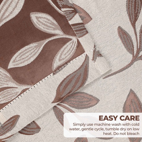 Leaves Washable Grommet 70" Wide Room Darkening Blackout Curtains, Set of 2 - Picture 139 of 158